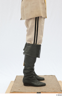  Photos Army man in cloth suit 2 18th century Army beige pants high leather shoes historical clothing lower body 0007.jpg